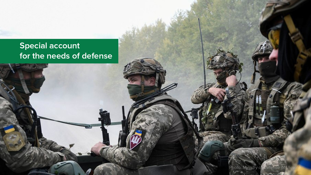 Over UAH 35.5 Billion Transferred for Needs of Defense from Special Account Opened by NBU since Full-Scale War Started, and over UAH 303 Million Received therein in April