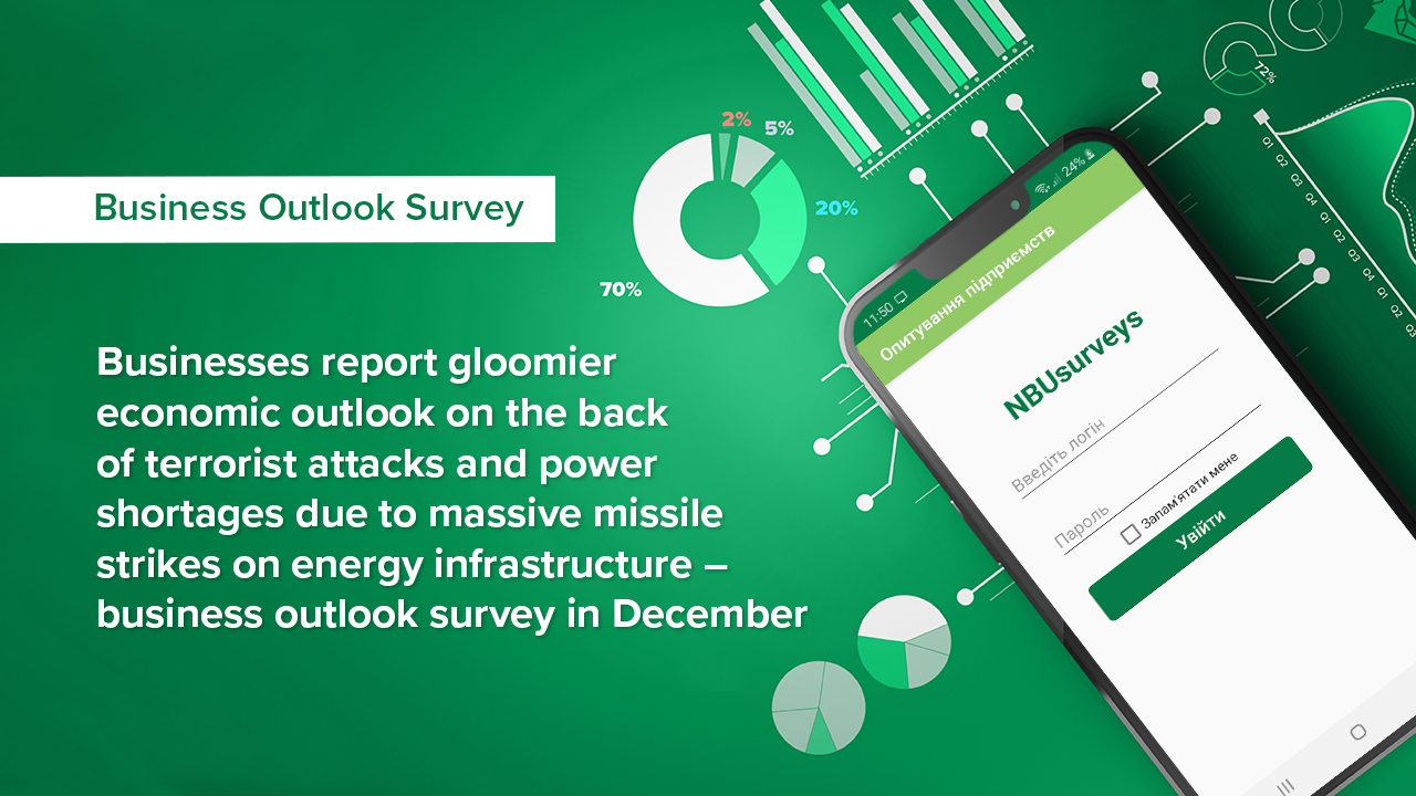 Businesses report gloomier economic outlook on the back of terrorist attacks and power shortages due to massive missile strikes on energy infrastructure – business outlook survey in December