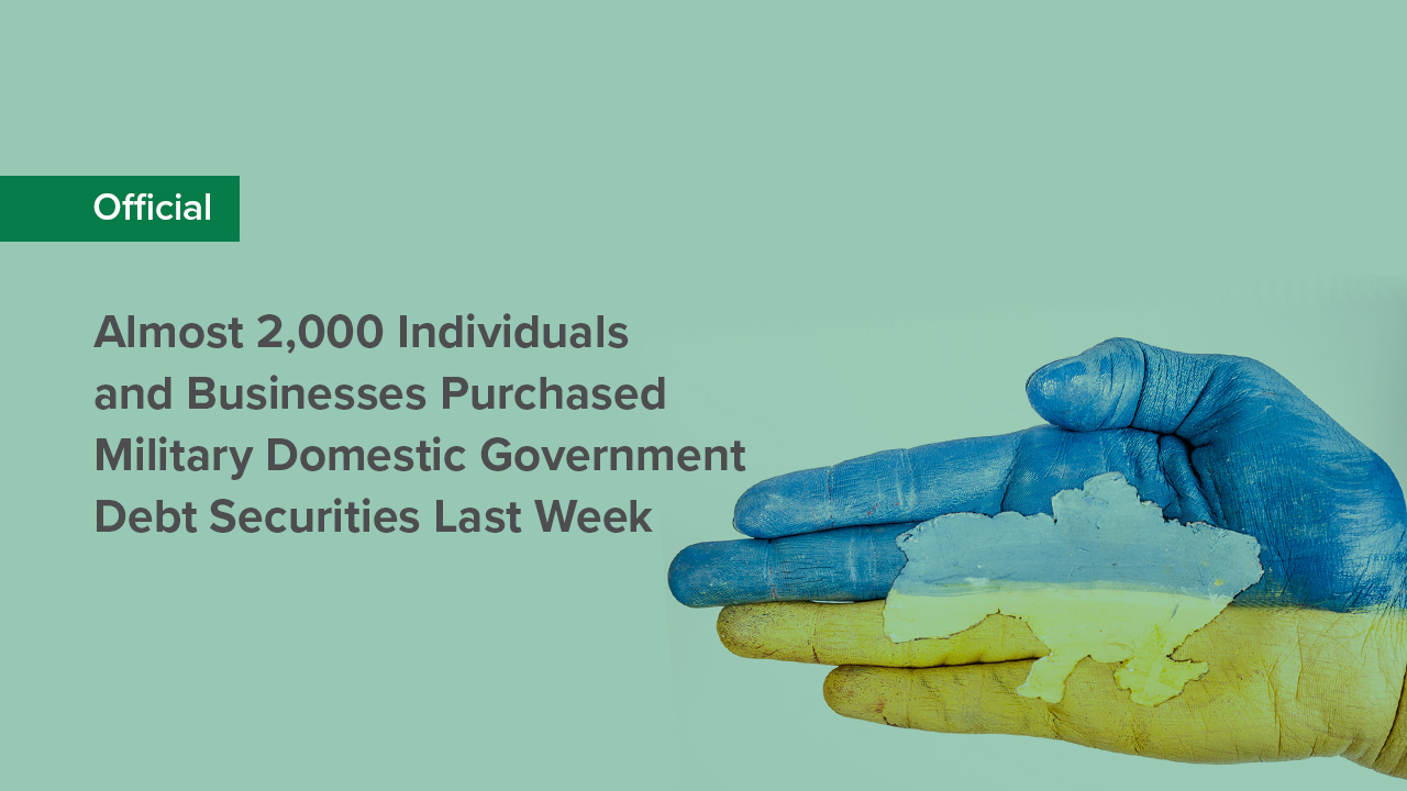 NBU Depository: Almost 2,000 Individuals and Businesses Purchased Military Domestic Government Debt Securities Last Week