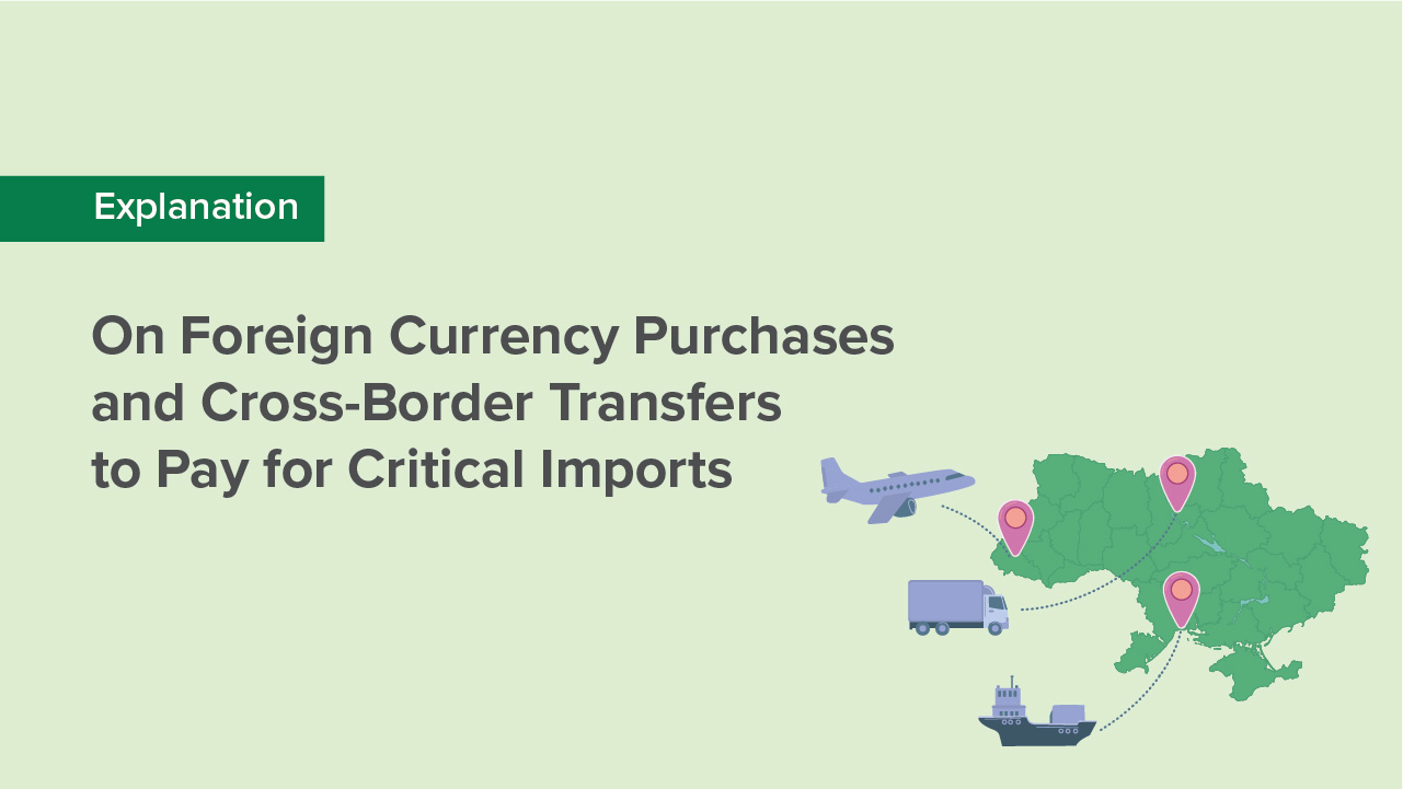 On Foreign Currency Purchases and Cross-Border Transfers to Pay for Critical Imports