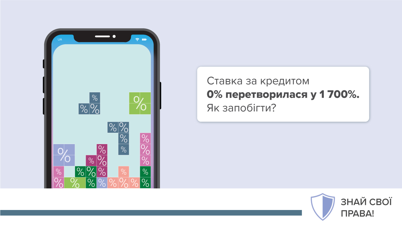 ПИТАННЯ ДНЯ: Ставка за кредитом 0% перетворилася у 1 700%. Як цьому запобігти?