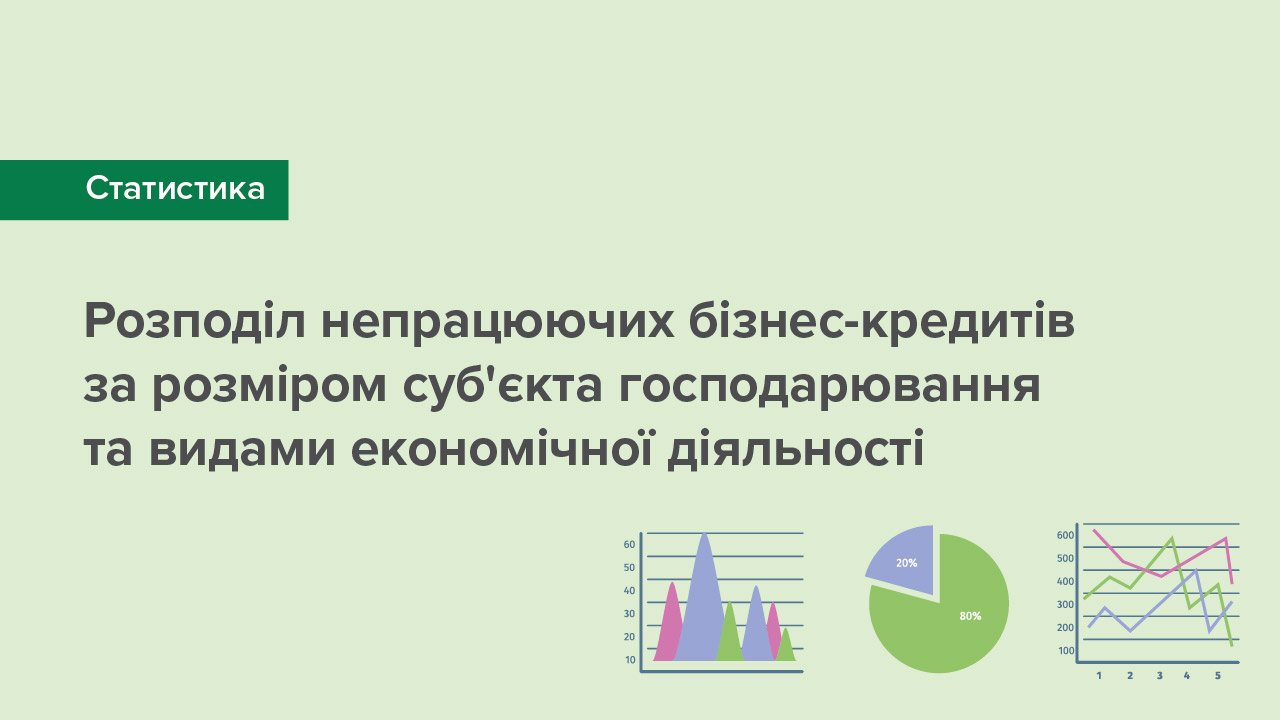Вперше оприлюднено дані про розподіл непрацюючих бізнес-кредитів за розміром суб'єкта господарювання та видами економічної діяльності