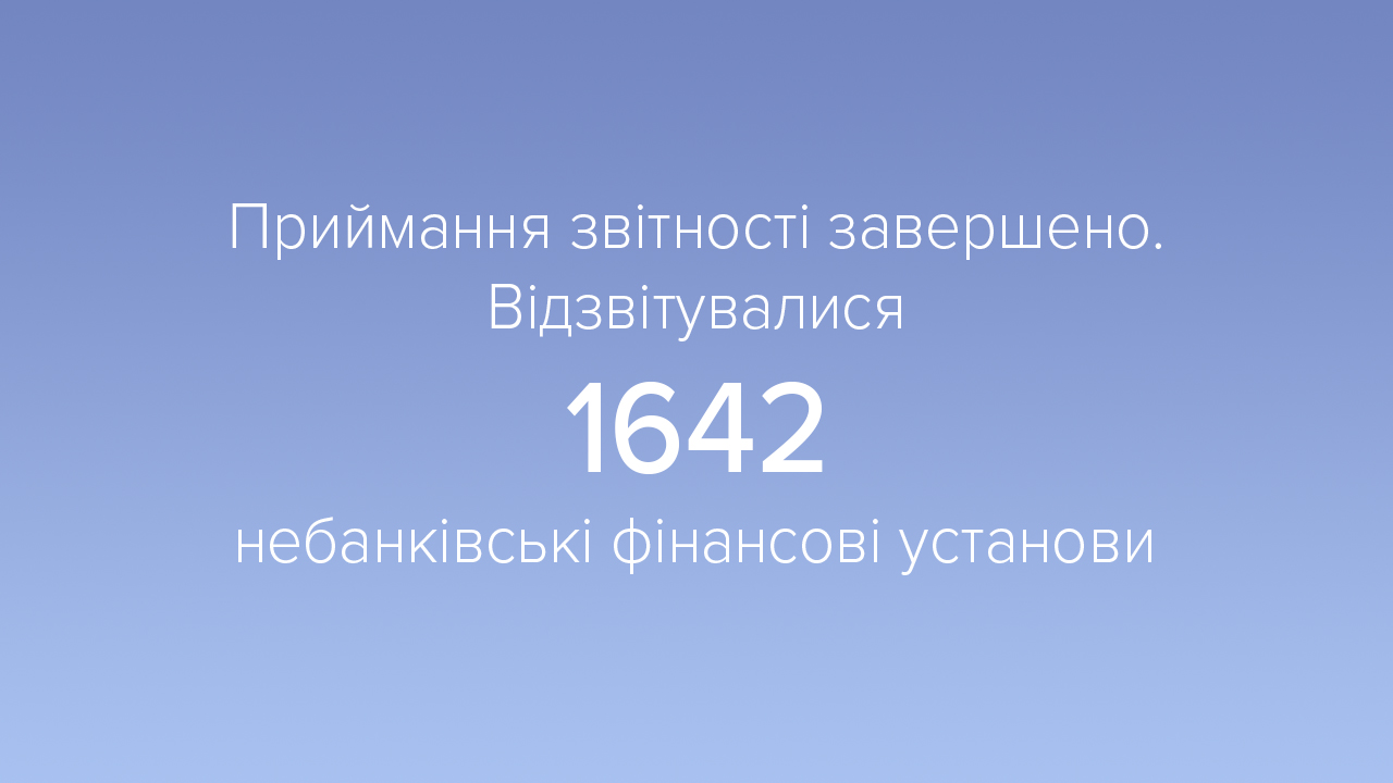 Приймання звітності завершено: її подали 1642 небанківські фінансові установи