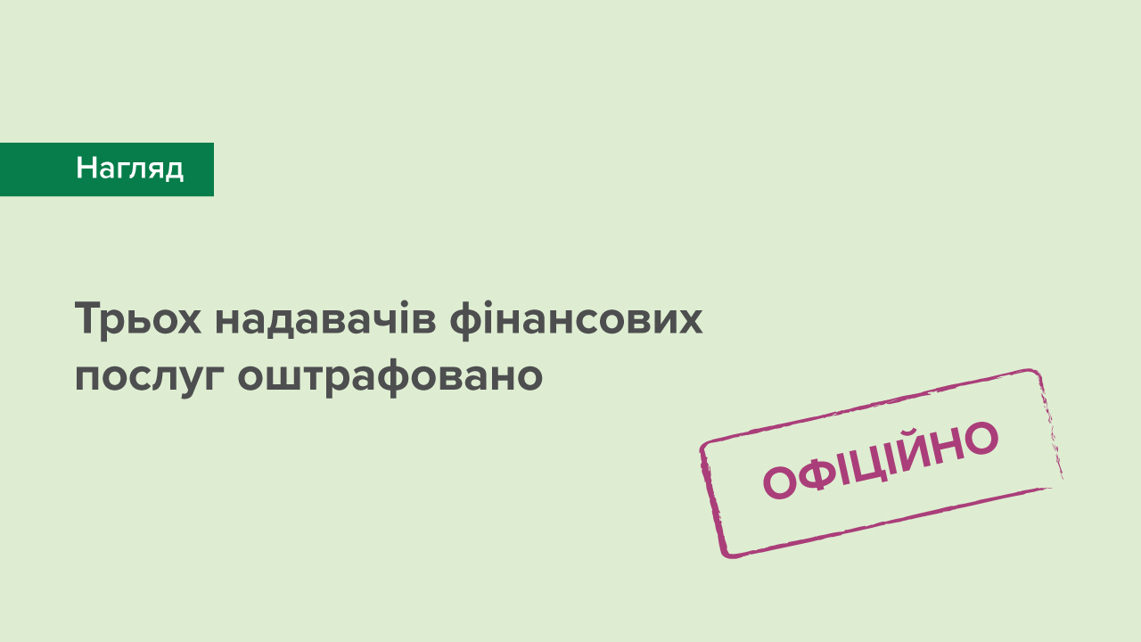 Трьох надавачів фінансових послуг оштрафовано